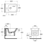 AZZURRA PURA Биде подвесное 55х35см c 1отв, с креплением VFV, цвет белый- фото4
