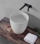 Раковина чаша круглая Boheme Corian белая d39 h40- фото