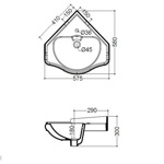 Раковина угловая Kerasan Retro 40см - фото3
