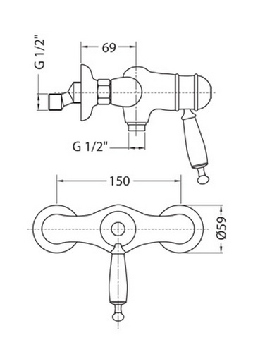 Смеситель для ручного/гигиенического душа термостатический Bugnatese Oxford 6339- фото2