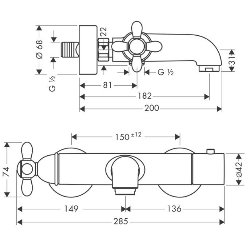 Смеситель для ванны Axor Carlton  - фото2