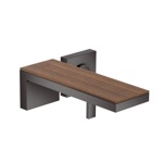 Axor MyEdition Смеситель для раковины, настенный, на 2 отв, излив 245мм , цвет: полированный черный/орех- фото