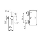 Palazzani Track термостатический смеситель для душа на 2 потребителя хром- фото2