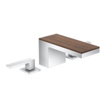 Axor MyEdition Смеситель для раковины, на 3 отв., излив 200мм, со сливным гарнитуром, цвет: хром/черный орех- фото