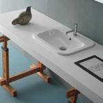 Раковина встраиваемая 55x45 Globo Stone SSN55.BI- фото