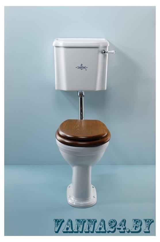 Унитаз Sanitan VICTORIAN с низким бачком 430x750 мм и крышкой. Белый- фото2