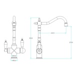 Смеситель кухонный с краном для питьевой воды Boheme Tradizionale Oro золото- фото2