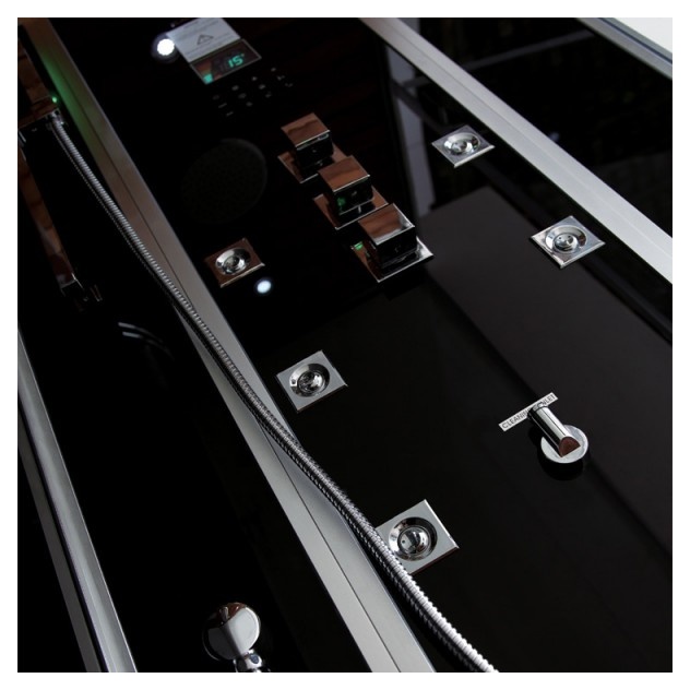 Гидромассажная  кабина EAGO DZ961F8 150х90 левая ЧЕРНОЕ СТЕКЛО- фото3