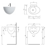 Раковина подвесная 56 см Cielo Le Giare LGLS56- фото3
