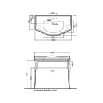 KERASAN Retro Комплект мебели 100 см, цвет: bianco/oro- фото2