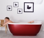 Ванна каменная Balteco Vero 1670x740 (цветная панель)- фото