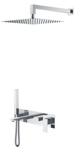 Смеситель встроенный + верхний+ ручной душ Boheme Qubic Chrome 474-CR- фото