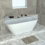 Ванна из камня Radostone Ernica Stone Surface 1700 х 720 х 580 мм белый матовый- фото3