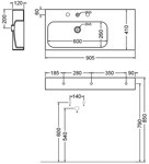 Artceram Block раковина 90х41см подвесная/накладная с 1 отв. под смеситель, цвет белый- фото2