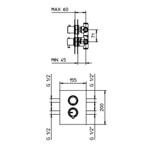 Palazzani Idrotech\Digit, встроенный термостатический смеситель на 2 потребителя, 1\2