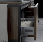 SIMAS Frame Комплект мебели с 2 ящиками и открытым элементом, 181x57xh72см, Цвет: темный дуб- фото3