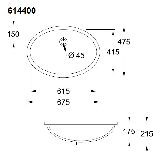   Villeroy & Boch Evana 61440001 , 61,5x41,5 