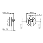 Palazzani Palace встроенный смеситель для душа хром- фото2