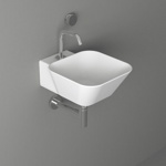 Simas Wave Раковина накладная/подвесная квадратная 33.5х43х16.5 см, с 1 отв. под смеситель, цвет: белый- фото