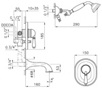 Комплект для ванной Nicolazzi Classico 3400 CR 75 скрытого монтажа- фото2