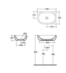 Раковина накладная Galassia Midas 5233- фото3