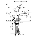 Axor Citterio E Смеситель для биде, однорычажный, с рычаговой рукояткой и сливным гарнитуром, цвет: хром- фото2
