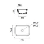 GSI Traccia Раковина накладная 52х36х16.5см, цвет белый- фото2