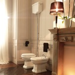 Унитаз Kerasan Retro 1011 с верхним бачком в комплекте (хром)- фото