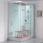 Гидромассажная  кабина EAGO DZ961F8 150х90 правая  БЕЛОЕ СТЕКЛО- фото