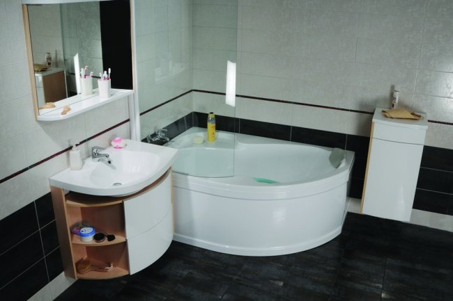 Угловая ассиметричная ванна Ravak Rosa 160x105 L (левая)