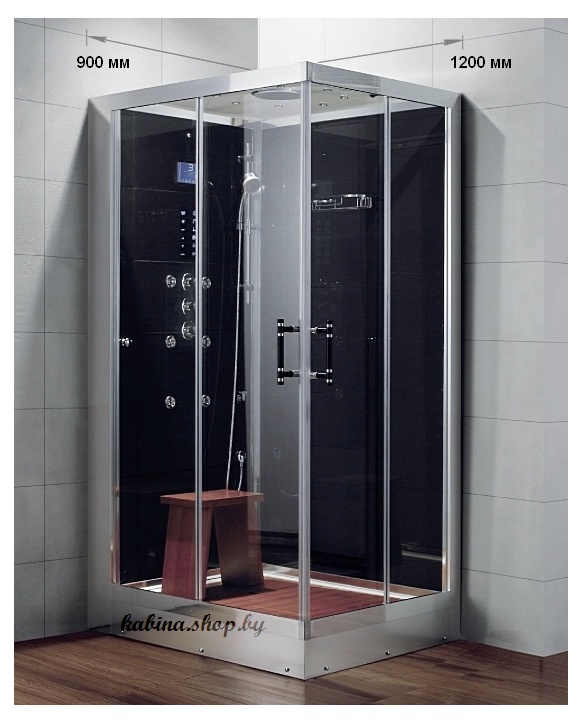 Гидромассажная кабина с парогенератором Grande Home WS117 /S6 black правая/левая- фото