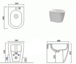 Биде напольное пристенное Cielo Smile Mini SMBIDR- фото2