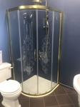 Душевое ограждение Vegas 90*90*190см золото/стекло декор- фото