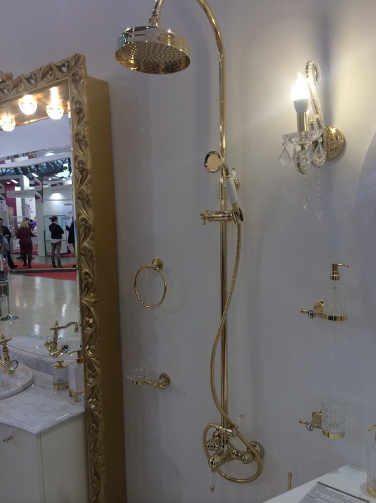 Стойка Boheme Imperiale с верхним душем(25 см) без смесителя- фото3