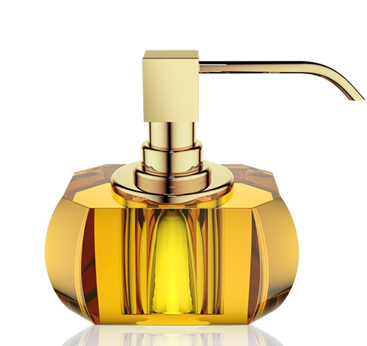 Decor Walther Kristall SSP Дозатор для мыла, настольный, хрустальное стекло, цвет: янтарь / золото