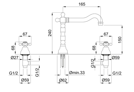 Смеситель для раковины Migliore Revival ML.REV-412.CR- фото2