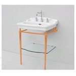 Artceram HERMITAGE Металлическая структура 68 см, со стеклянной полкой, цвет золото с раковиной 68 см- фото