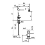 Palazzani Adams Color смеситель для раковины с высоким поворотным изливом/ бронза- фото2