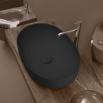 Kerasan Nolita Раковина накладная 60х40 см, без отв под смеситель, цвет черный матовый- фото