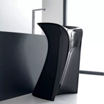 Artceram Miss Раковина напольная свободностоящая 57х58х88 см, с сифоном, слив. без отв под смеситель, цвет черный- фото