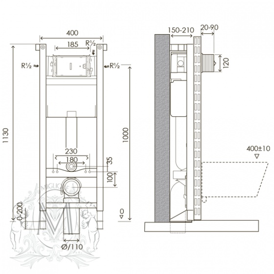 Система инсталляции для подвесного унитаза Migliore Bella ML.BTR-27.664- фото2