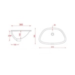 Artceram PLETTRO SOTTOPIANO Раковина встраиваемая под столешницу 61Х38 см, без отв под смеситель, со слив переливом, цвет белый.- фото2