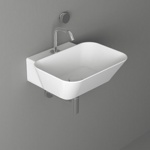 Simas Wave Раковина накладная/подвесная прямоугольная 48х43х16.5 см, с 1 отв. под смеситель, цвет: белый- фото