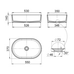 Раковина из камня Radostone Eliza 550х370x140 мм белая матовая- фото3