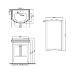 KERASAN Retro Комплект мебели 69 см с закругленным фасадом, цвет: noce- фото4