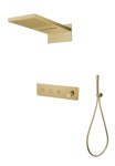 Душевая система скрытого монтажа Boheme Fusion 130-G , золото. Смеситель+ручной душ+верхний душ- фото