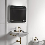 Раковина подвесная Kerasan Waldorf 60см с полотенцедержателем, бронза- фото