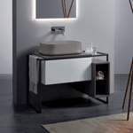 SIMAS Frame Комплект мебели с ящиком и открытым элементом, 105x57xh72см, Цвет: серый ясень/белый- фото