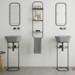 Simas Wave Структура металлическая напольная 30х40х75 см, с раковиной, цвет: черный матовый- фото2