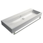 GSI Kube Раковина подвесная/накладная с переливом 120x47 без отверстия под смеситель, цвет белый- фото